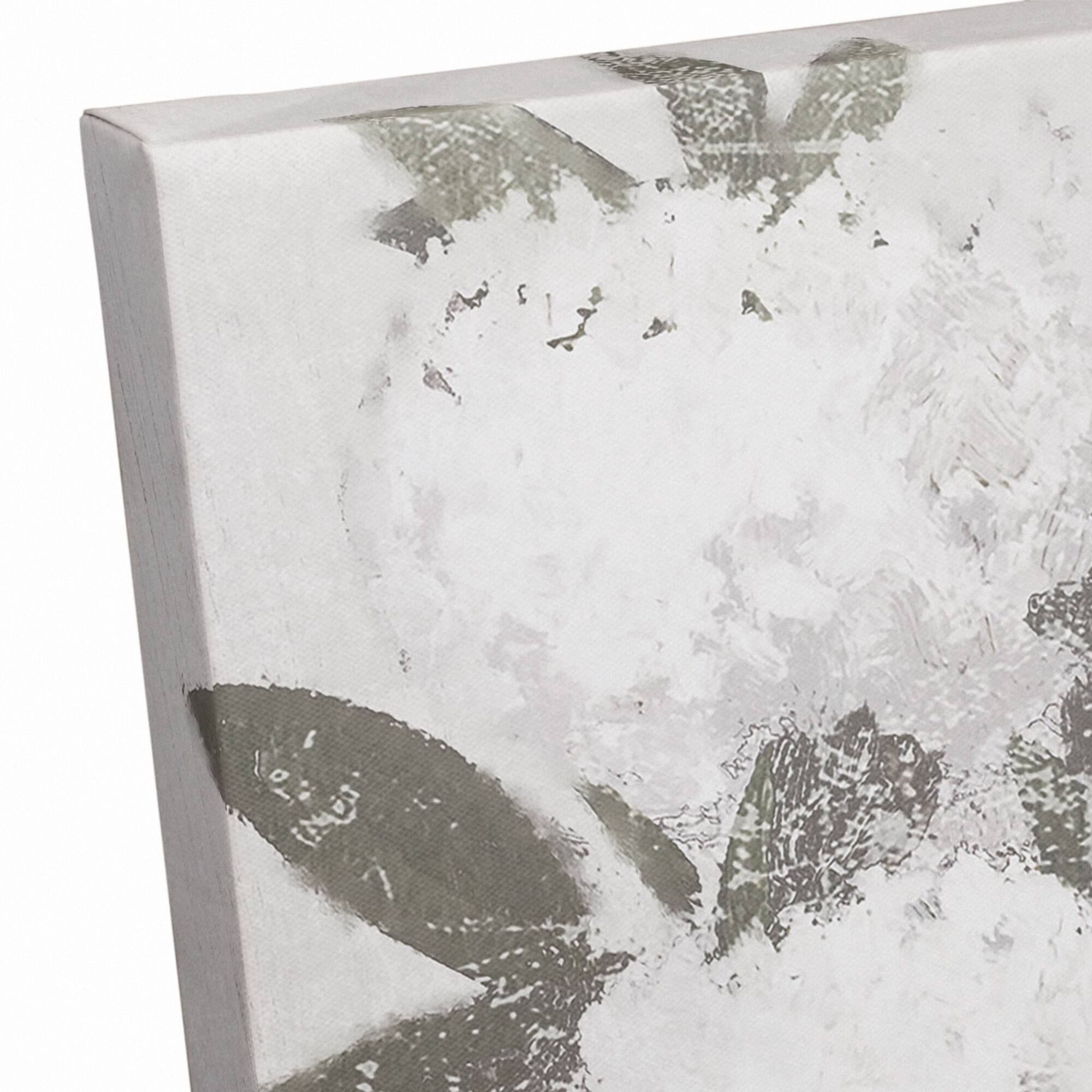 Gray Distressed Hydrangeas Canvas Wall Art